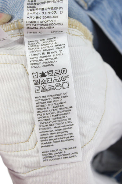 Levis Unisex Light Blue Straight Wide-Leg Jeans 100% Cotton Mid Rise Size 26