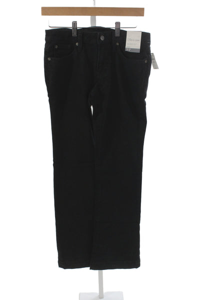 Gap Unisex Bootcut Jeans Black Low Rise Button 94% Cotton Size 27