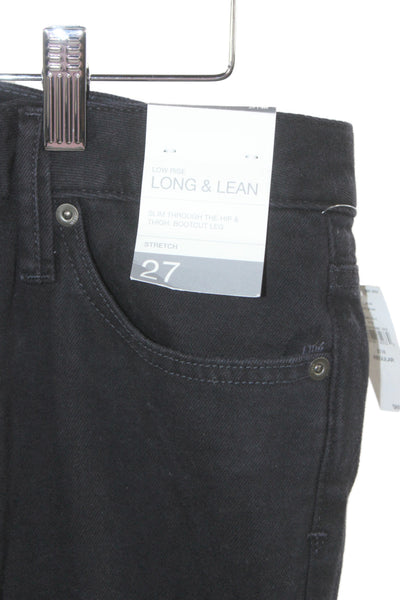 Gap Unisex Bootcut Jeans Black Low Rise Button 94% Cotton Size 27