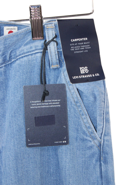 Levis Unisex Straight Wide-Leg High Waist Blue Cotton Jeans Inseam 32in Size 25