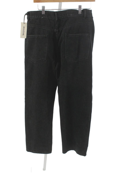 Roucha Mens Dress Jogger Pants Black Cotton Solid Size S