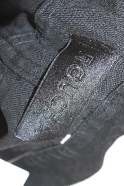 Roucha Mens Dress Jogger Pants Black Cotton Solid Size S
