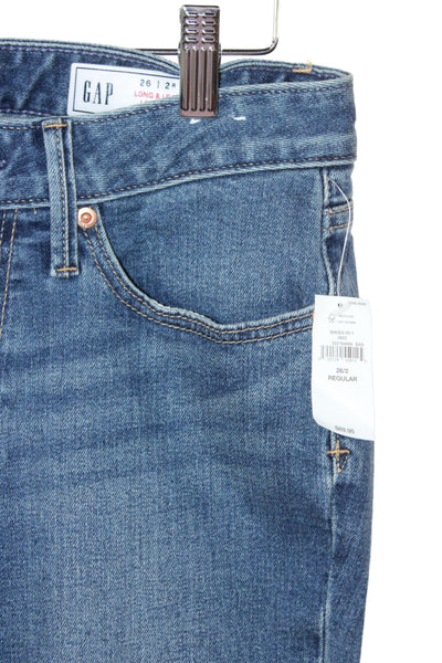 Gap Womens Dark Blue Straight Low Rise 90s Jeans Size 26