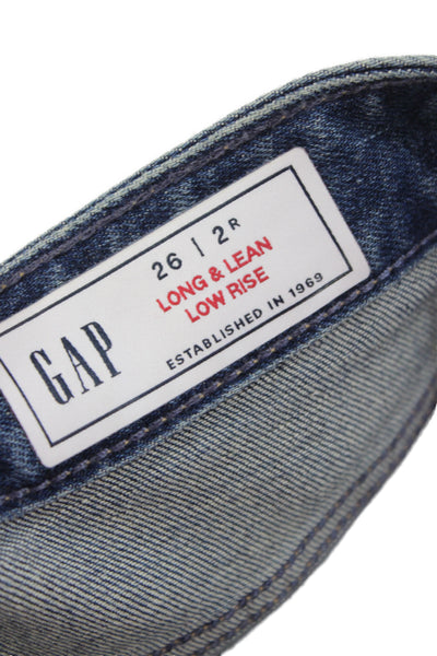 Gap Womens Dark Blue Straight Low Rise 90s Jeans Size 26
