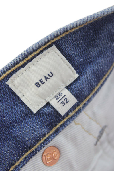 Levis Unisex Straight Cropped Jeans Blue Mid Rise Size 26