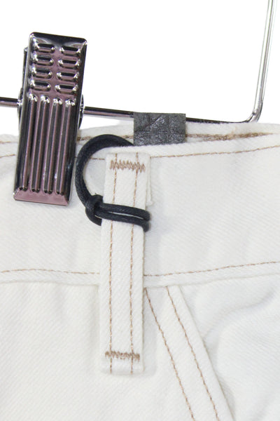 Levis Unisex Carpenter Pants White 100% Cotton Mid Rise 32 Inseam Size 25