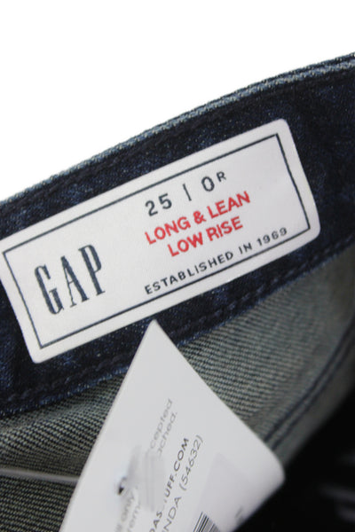 Gap Women Bootcut Jeans Dark Blue Low Rise Button Size 25