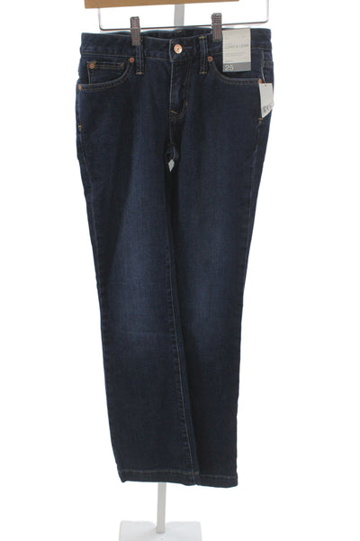 Gap Women Bootcut Jeans Dark Blue Low Rise Button Closure Size 25
