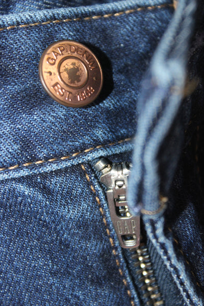 Gap Women Bootcut Jeans Dark Blue Low Rise Button Closure Size 25