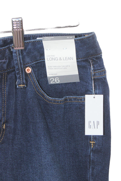 Gap Womens Bootcut Jeans Dark Blue Low Rise Size 26