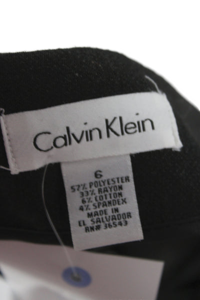 Calvin Klein Womens Black Mini Pencil Skirt Cotton Polyester Size 6