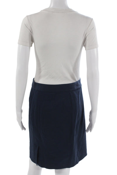 Brooks Brothers Women Dark Blue A-Line Skirt 95% Cotton 5% Spandex Size 4