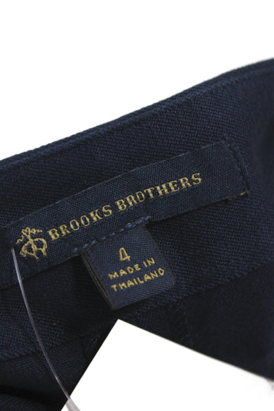 Brooks Brothers Women Dark Blue A-Line Skirt 95% Cotton 5% Spandex Size 4