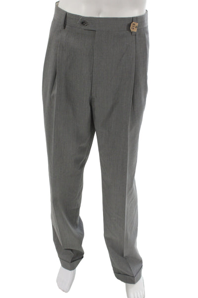 Joseph & Feiss Mens Gray Dress Pants 55% Polyester 45% Wool Size 40