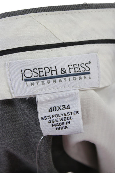 Joseph & Feiss Mens Gray Dress Pants 55% Polyester 45% Wool Size 40