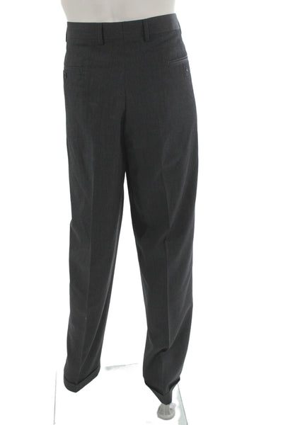 Joseph & Feiss Mens Dress Pants Dark Gray Wool Blend Big & Tall Size 40