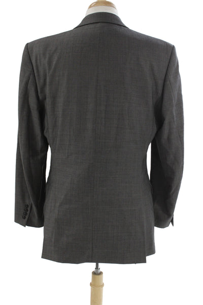 Calvin Klein Mens 2 Piece Suit Jacket Gray Wool Button Collared Size 42