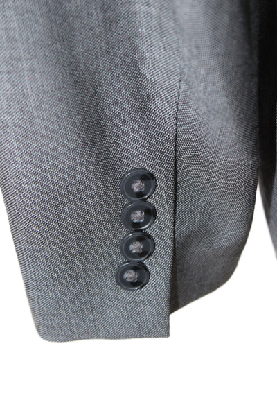 Calvin Klein Mens 2 Piece Suit Jacket Gray Wool Button Collared Size 42