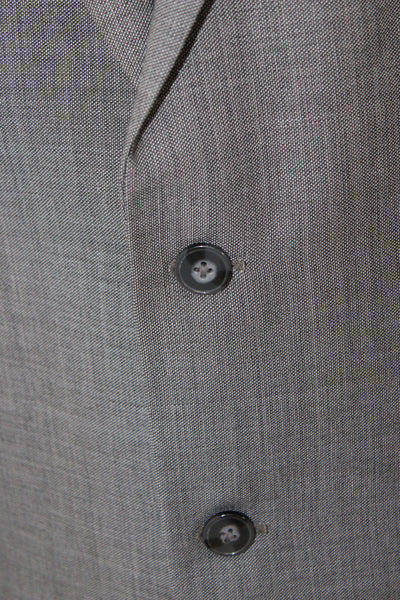 Calvin Klein Mens 2 Piece Suit Jacket Gray Wool Button Collared Size 42