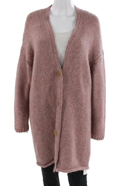 Forte Forte Unisex Cardigan Pink V-Neck Button Alpaca Size 1