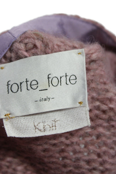 Forte Forte Unisex Cardigan Pink V-Neck Button Alpaca Size 1