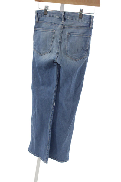Frame Women Straight Jeans Blue Mid Rise 24 Inseam Size 25