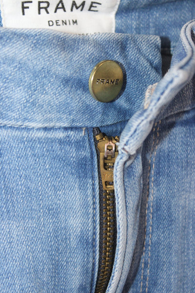 Frame Women Straight Jeans Blue Mid Rise 24 Inseam Size 25
