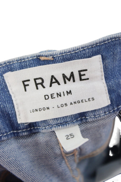 Frame Women Straight Jeans Blue Mid Rise 24 Inseam Size 25