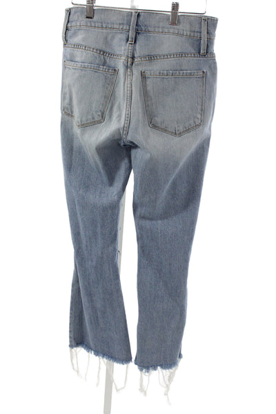 Frame Womens Cropped Boyfriend Jeans Light Blue Size 26