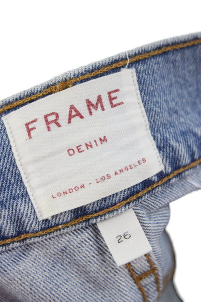Frame Womens Cropped Boyfriend Jeans Light Blue Size 26