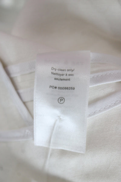 Rag & Bone Women White Linen Blend Military Vest High Neck Sleeveless Size 4