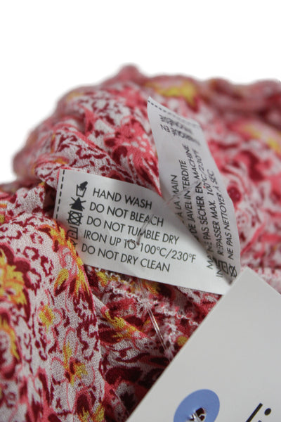 Poupette St. Barth Women Maxi Peasant Skirt Floral Pink Viscose Size L