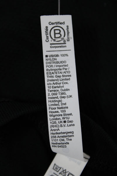 Athleta Women Basic Black Cotton T-Shirt Short Sleeve Round Neck Graphic Size M