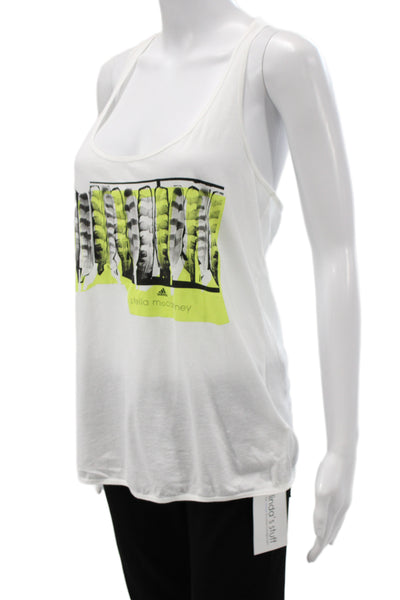 Adidas by Stella McCartney Women Striped White Tank Jersey Size S