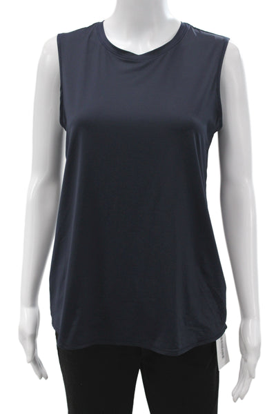 Athleta Womens Basic Sleeveless Tank Dark Blue Crew Neck Size S