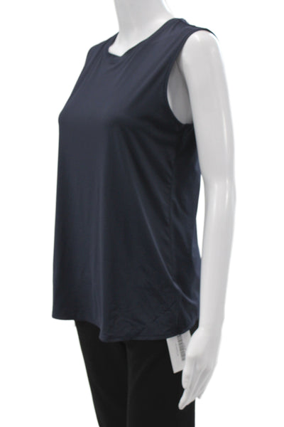 Athleta Womens Basic Sleeveless Tank Dark Blue Crew Neck Size S