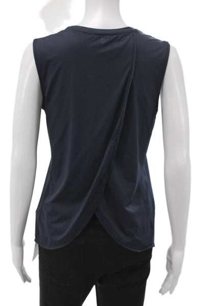 Athleta Womens Basic Sleeveless Tank Dark Blue Crew Neck Size S