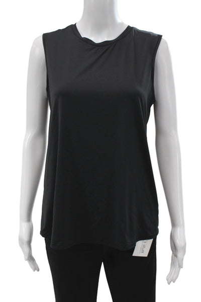 Athleta Womens Basic Sleeveless Tank Crew Neck Black Nylon Lycra Size S