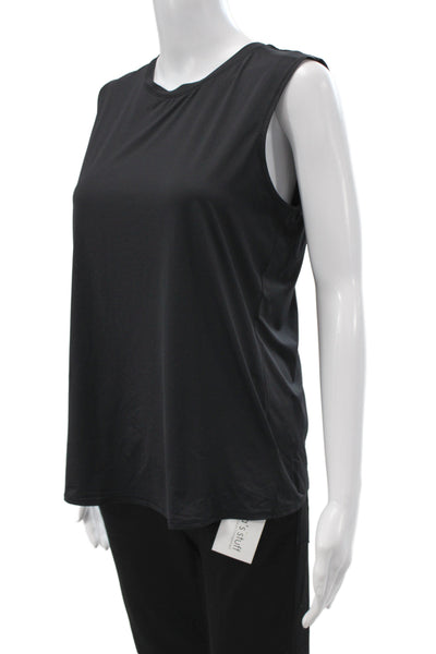 Athleta Womens Basic Sleeveless Tank Crew Neck Black Nylon Lycra Size S
