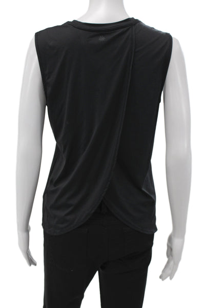 Athleta Womens Basic Sleeveless Tank Crew Neck Black Nylon Lycra Size S