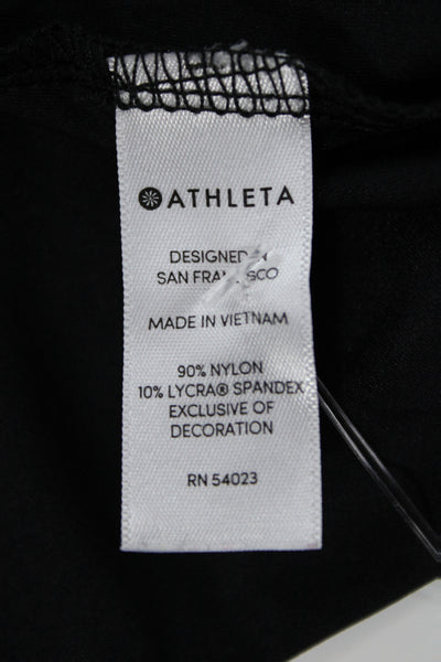 Athleta Womens Basic Sleeveless Tank Crew Neck Black Nylon Lycra Size S