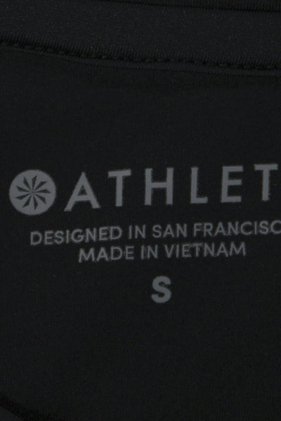 Athleta Womens Basic Sleeveless Tank Crew Neck Black Nylon Lycra Size S