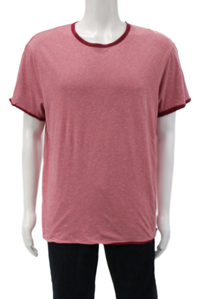 John Varvatos Mens Pink Cotton Crew Neck Short Sleeve T-Shirt Size XL