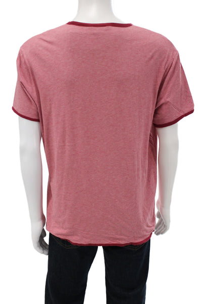 John Varvatos Mens Pink Cotton Crew Neck Short Sleeve T-Shirt Size XL