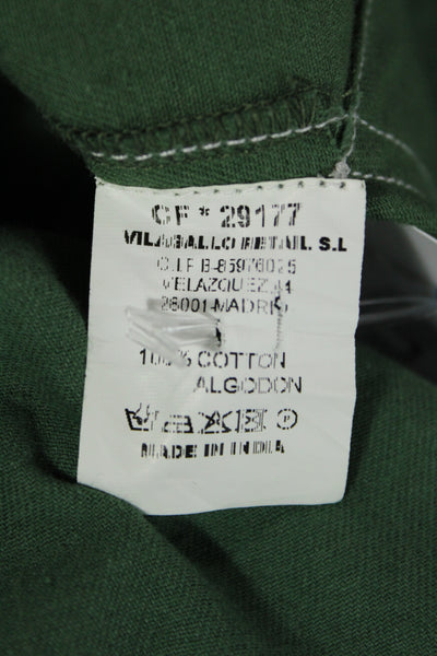 Vilagallo Women Military Jacket Green Cotton Long Sleeve Size S