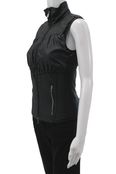 Nike Womens Windbreaker Vest Black High Neck Zip Sleeveless Size XS