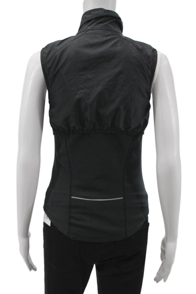 Nike Womens Windbreaker Vest Black High Neck Zip Sleeveless Size XS