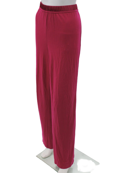 St. John Women Sweatpants Red Cotton Spandex Solid Classic Fall Size L