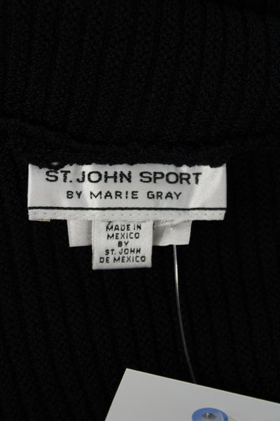 St. John Sport By Marie Gray Unisex Black Sweater Vest Wool Rayon Size L