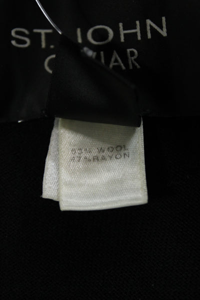 St. John Caviar Womens Basic Sleeveless Square Neck Tank Black Size M